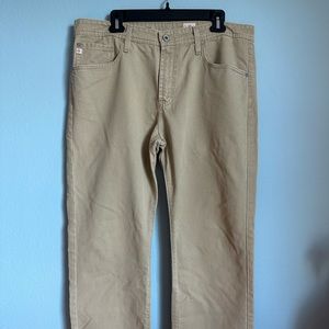 AG Adriano Goldschmied The Protégé Men’s Straight Leg Khaki Tan Jeans Size 36x31